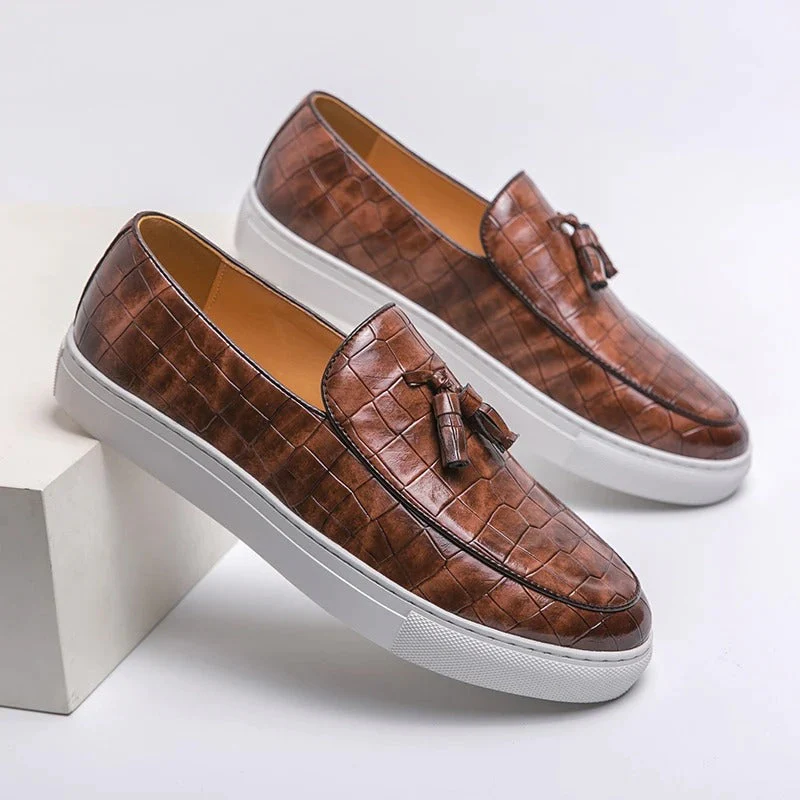 GIOVANNO - LEREN LOAFER MET RELIËF
